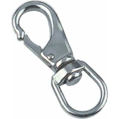 Rostfritt stål A4 karbinhake med svivel - 1 styck - 118 mm