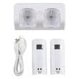2 porte + 2 x 2800mAh batterier ladestation til Nintendo Wii Wii Remote