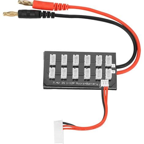 Parallel opladningskort til 2S 7.4V LiPo-batterier med JST-stik, pH og balancering