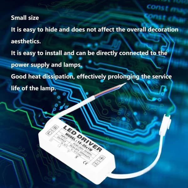 LED-driver, LED-strømdriver 18-25X1W Output 54-87VDC 300mA Input AC85-265V Lydløs til stue til hjemmet