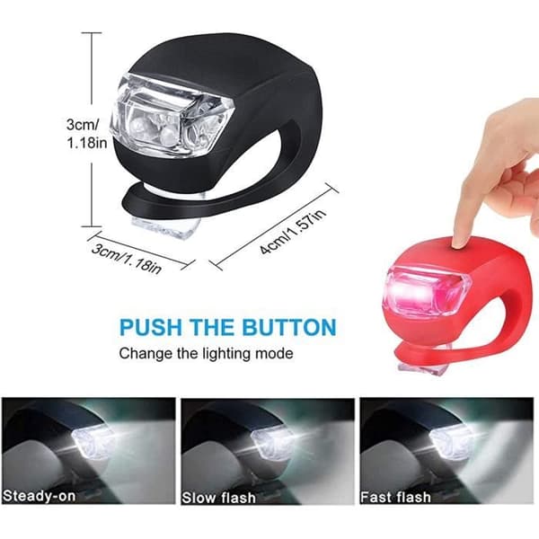 LED-lampe - Pakke med 6 - Vanntett - 3 lysmoduser - Svart og rød - Klipsfeste