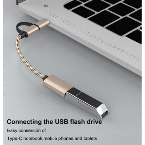 2-in-1 USB-C/Micro-USB-sovitin, OTG-kaapeli yhteensopiva Samsung Galaxy S21/S22/S23, Note 20/10, Google Pixelin ja muiden Android-laitteiden kanssa - kulta
