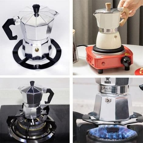 Ulisem Universal Kaffemaskinehylde til Mokkakande, Naturgasbrænder, Sort - 2 stk.