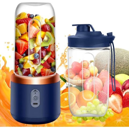 400 ml bærbar elektrisk blender, smoothieblender, mini bærbar blender, børster og 6 blader, bærbar blender