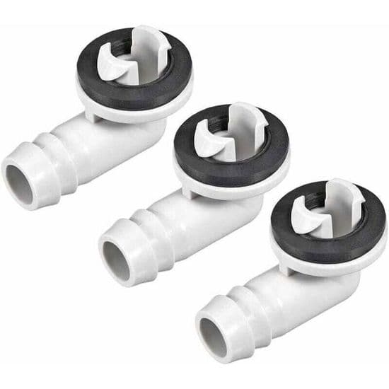 Afløbsalbueforbindelse - PZCC - PZCC - 15 mm - Holdbar plast - Pakke med 3