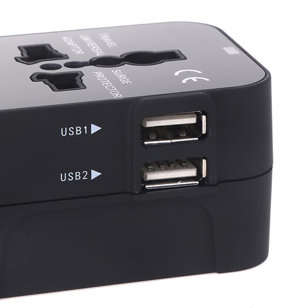 Universal 2-pack USB reseadapter väggadapter