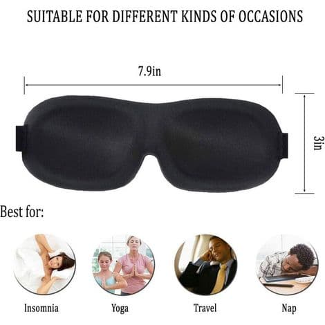 3D anti-ljus sömnmask för män och kvinnor (svart)
