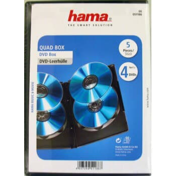 HAMA DVD-boks for 4 plater 5-pakning