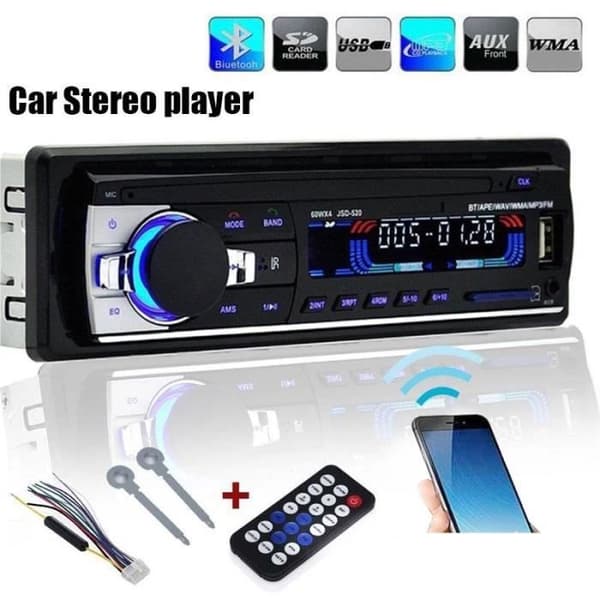 Letouch Bluetooth bilradio 12V 1Din MP3 bilstereoafspiller understøtter FM-USB-SD-AUX-Bluetooth -HB065
