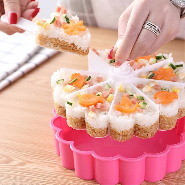 Livsmedelsgodkänd Risform Hjärta Lättvikt DIY Hantverk 8 Fack Sushiform Restaurangtillbehör