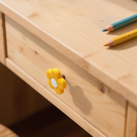 Sæt med 6 bløde skuffeknopper i gummi, tegneseriedesign til børn.