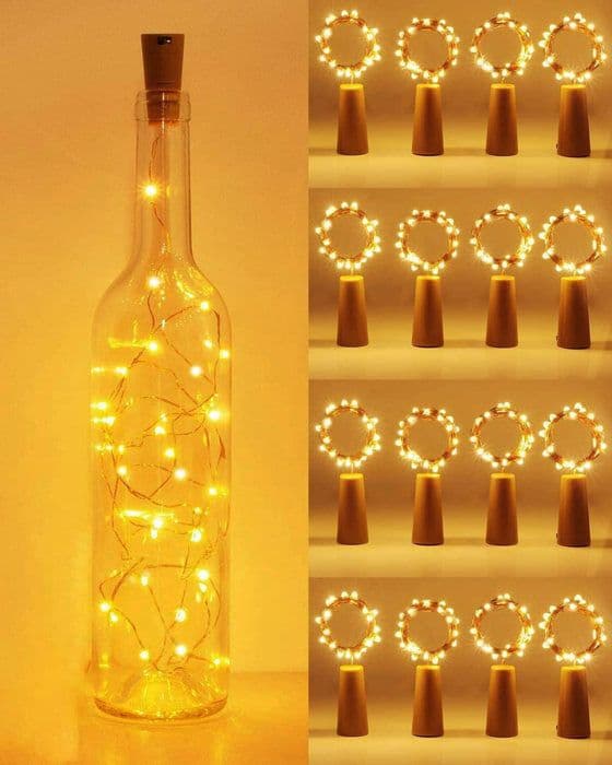 LED flaskelyskæder, 2,2 m LED flaskelyskæder til jul, fester, bryllupper, haver, varm hvid