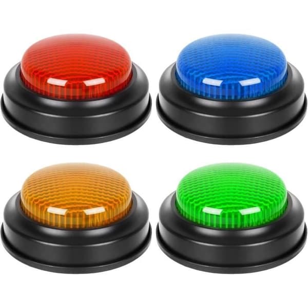 Summer - Learning Buzzers - 4 Pieces - With Light and Sound - For Question Games
