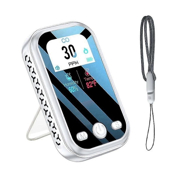 Bärbara kolmonoxiddetektorer, CO-detektor med tydlig LCD-skärm, Mini CO-larm