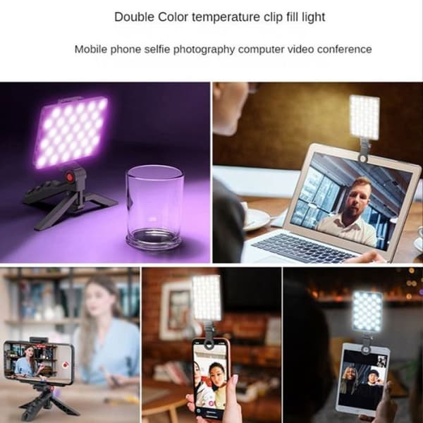 Accentlys til mobiltelefon 2500K 9000K LED Live Videolys til bærbar computer og smartphone-lampe