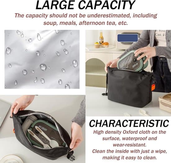 Små isolerte lunsjposer, unisex kjølebag med håndtak, bærbar