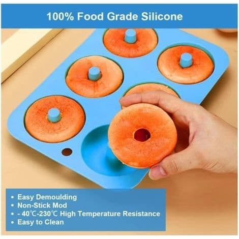 3-delt silikone doughnutform sæt, silikone doughnutforme, 6 non-stick hulrum, silikone doughnutform