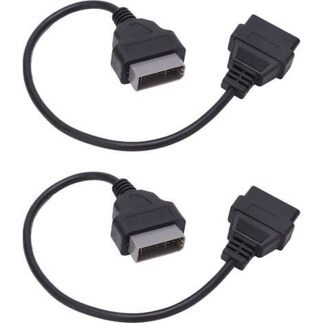 OBD2 14-til-16-bens adapterkabel til Nissan, 2-pak, sort, robust ABS, nem og bærbar bildiagnostik