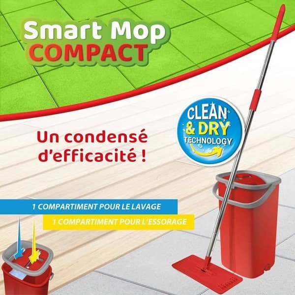 Smart Mop Compact – Pakke med 2 mikrofiberudskiftningsmoppepuder