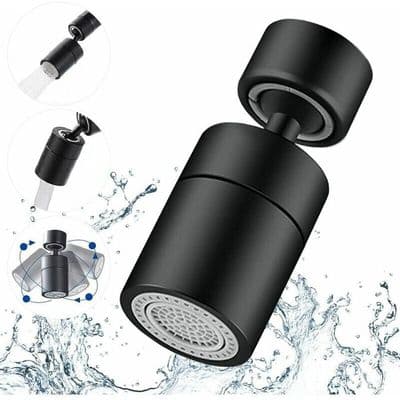 Kranlufter - LARGEIGHT - 360° svingbar - 2 justerbare moduser - Adapter inkludert - Svart olje-gnidd bronse