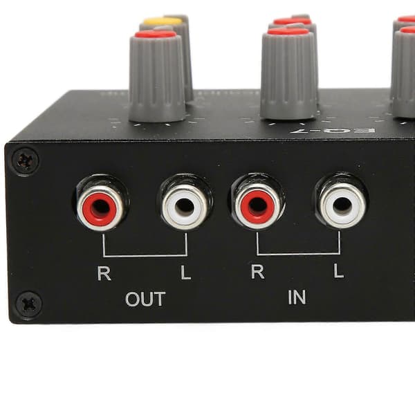 7-bands ljudutjämnare utgång ingång equalizer hög basjustering qp