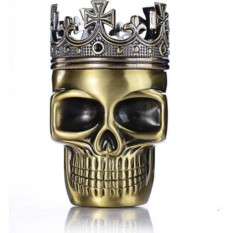 King Skull Age krönt kungskalle pollenkross för kryddor, kaffe, örter (brons)