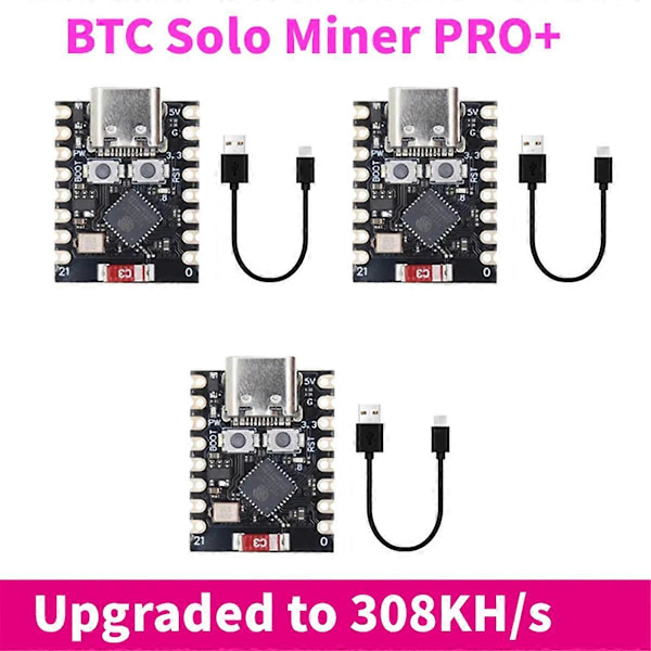 3 st NMminer BTC Solo Miner PRO+ 308KH/S Hashrate Miner Bitcoin Mini Miner Mining Miner för Hemmet