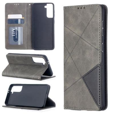 Fodral till Samsung Galaxy S21 5G 6.3\" Grå PU-läder Plånboksfodral Skyddsfodral