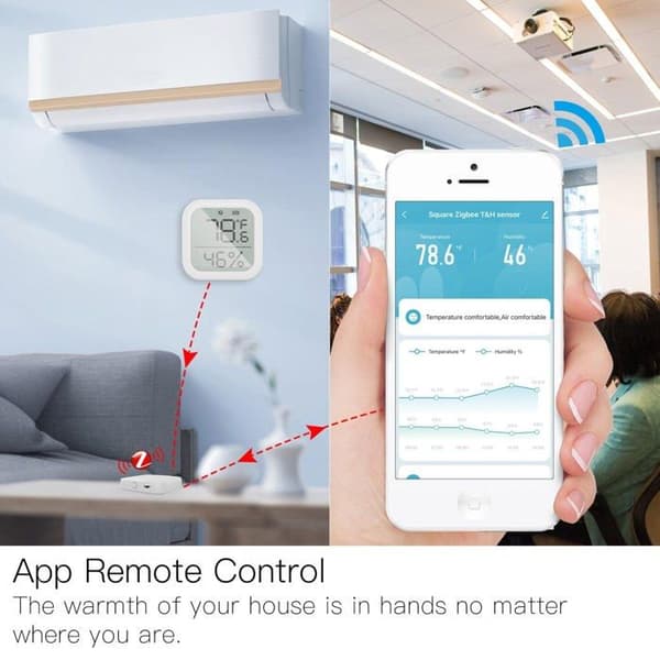 Digitalt termometer med fugtighedssensor - Smart elektrisk temperatur- og fugtighedsmåler til hjem og garage