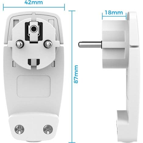 Stykker Ekstra Flat Plugg Hvit Flat Plugg - med Sammenleggbart Håndtak, IP20 Plugger 250 V (16A)