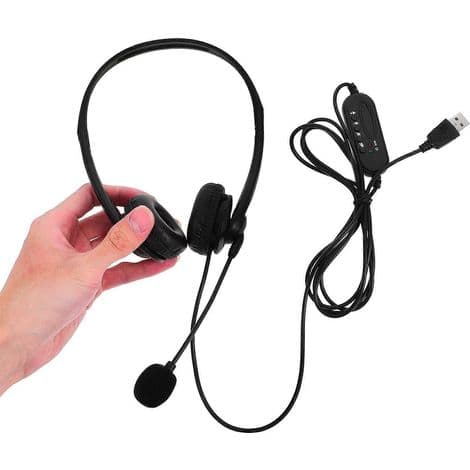 Kablet støjreducerende kontorheadset med mikrofon