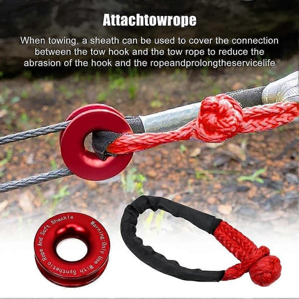 Winch Snatch Recovery Ring, Syntetisk Winch Tau, Snatch Ring Soft Sjakkel, Winch Tilbehør for UT