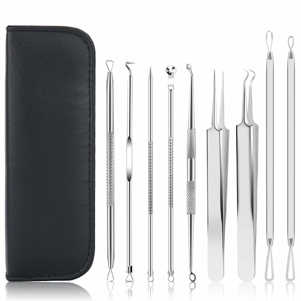 Blackhead Remover Kit med 10 deler rustfritt stål