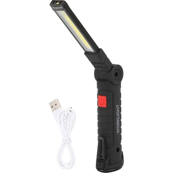 LED Arbejdslys - PZCC - Stor Model - 350 lm - USB Genopladelig - 360° Magnet & Krog
