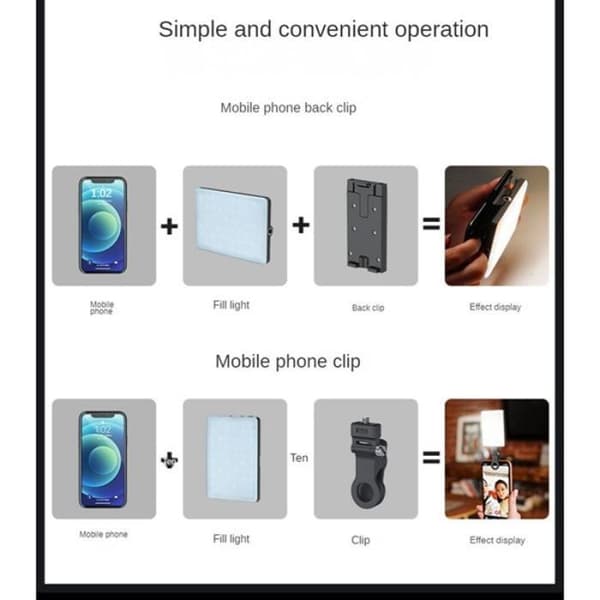 Accentlys til mobiltelefon 2500K 9000K LED Live Videolys til bærbar computer og smartphone-lampe