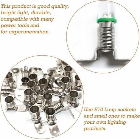 E10 Pæresokkel E10 LED-pærer 20 STK 6V E10 med loddeterminaler for hjemmeeksperimentkrets Elektrisk testtilbehør