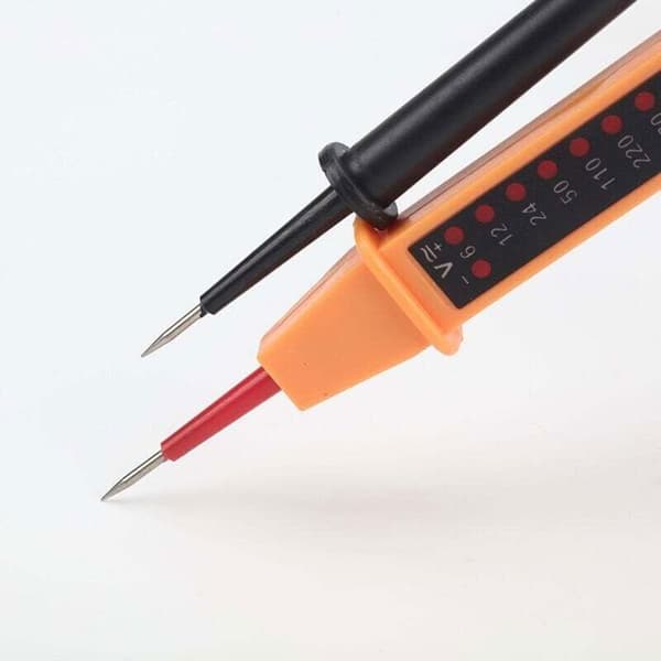 Spændingstester - PZCC - 8 i 1 - AC/DC 6-380 V - LED-display - Dobbeltisoleret spids