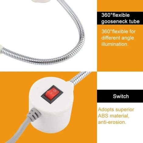 30 LED svanehals arbejdslys med magnetisk base til drejebænke, boremaskiner og symaskiner (EU-stik 220V)
