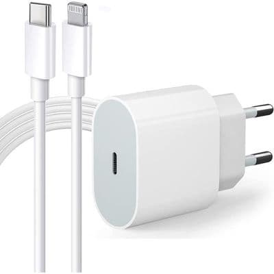 iPhone snabbladdare USB C-laddare med 1M kabel 20W PD 3.0 snabbkontakt Typ C väggströmadapter USB C[367]