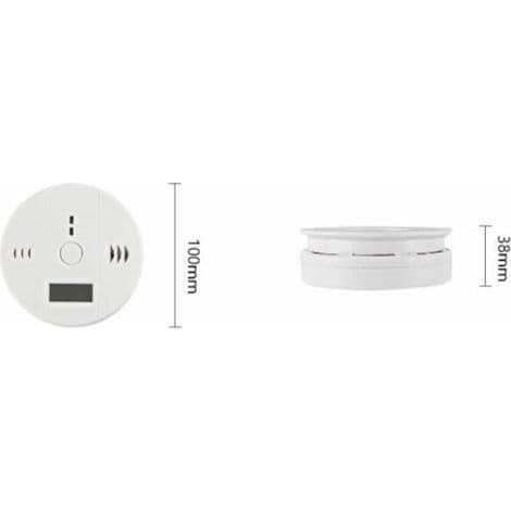 Kolmonoxiddetektor med digital display och hörbart hemlarm, batteridriven (AA-batteri ingår ej), fristående