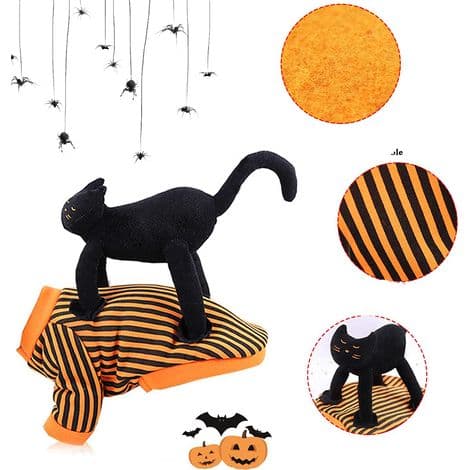Halloween-kostume til hunde - Åndbart fleecemateriale - Justerbar velcrolukning - Velegnet til hunde og katte - Efter størrelse