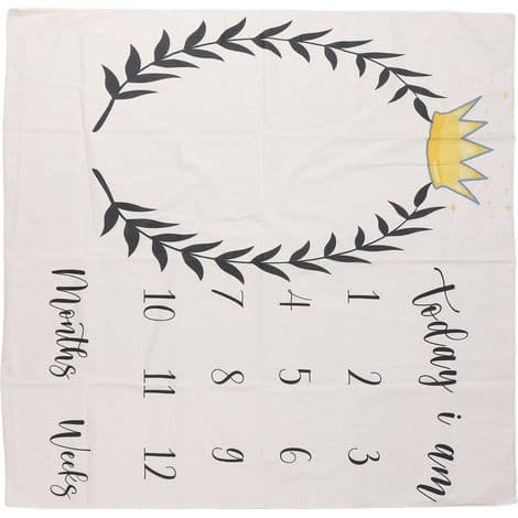 Baby mindetæppe 100x100 cm - Blød polyester måned for måned fotomåtte til nyfødte