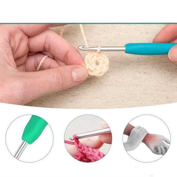Hæklenålesæt - 41 dele - Ergonomisk - Størrelser fra 2 til 8 mm - Assorterede farver
