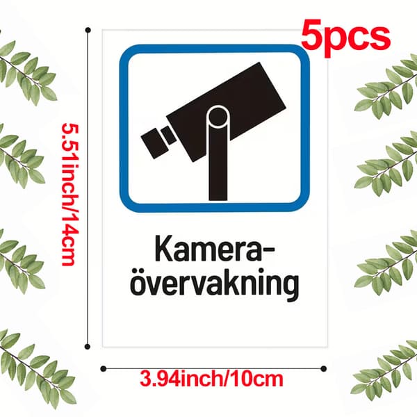 2-pak - Kameraovervågning - Skilt (A6)