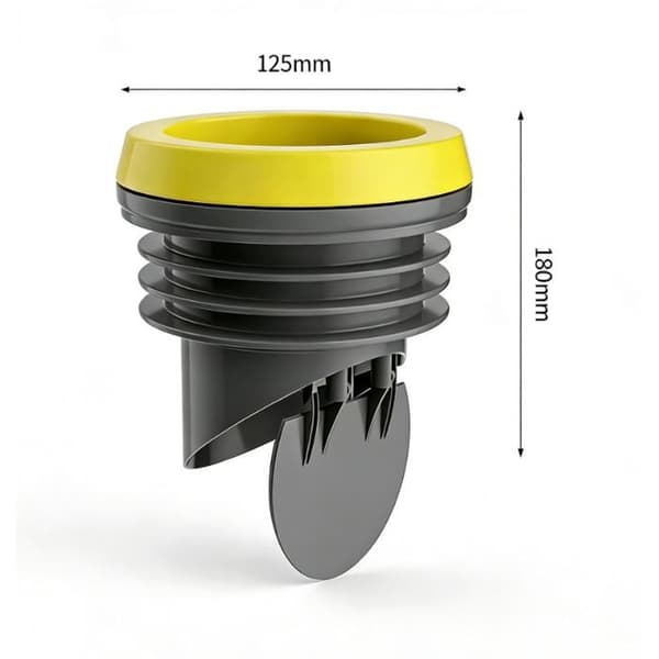 PVC lugtfælde ventil 100-110mm - 1, Toilet kontraventil til PVC afløbsrør - Sort Noneary