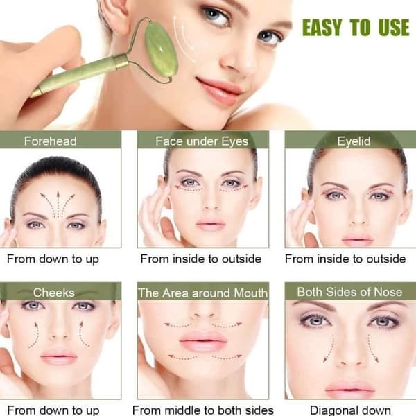 Pcs Jade Roller -hierontasetit Jade Roller ja Gua Sha Jade Roller Kasvohieronta Luonnollinen Jade Kasvorulla [u10368]