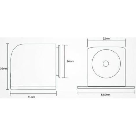 Dørstopper i børstet rustfritt stål, magnetisk, 5,3 x 3 x 3 cm for innerdører, hjem og kontor - ULISEM