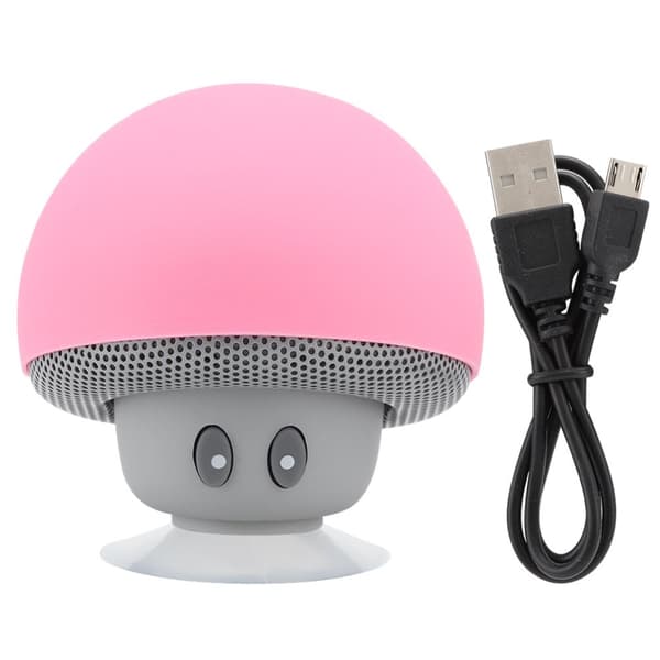Mini trådløs bærbar Bluetooth-høyttaler med sugekopp (rosa)