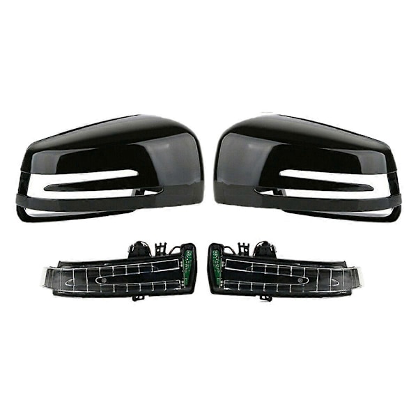 Bil Dörrspegelkåpa med LED Blinkers för Mercedes Benz C E S Klass W204 X204 W212 W221 C300 C