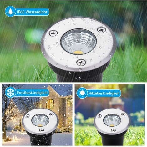 4-LED infälld markspotlight, 5W infälld utomhusgolvlampa, rostfri utomhusmarkspotlight, belastning